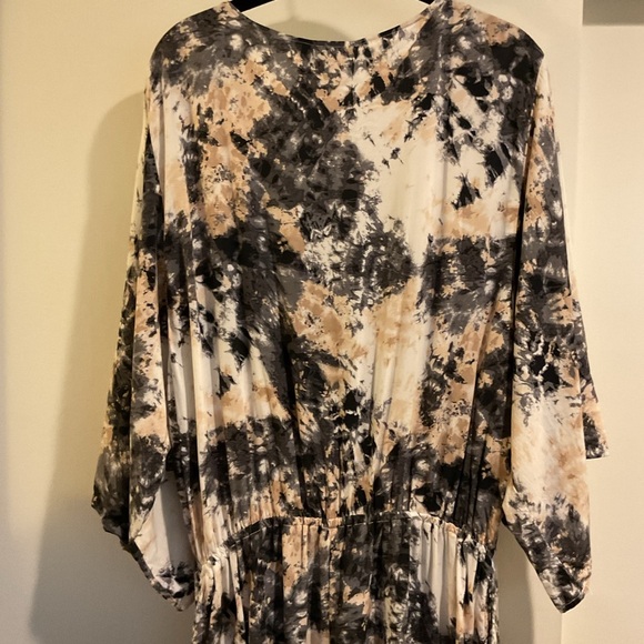 🩶 Bar III BLACK TIE DYE Wet N Wild Romper Swim Cover-up Size XL - Picture 11 of 11